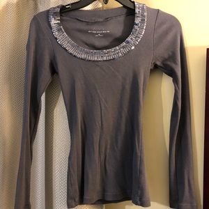 Sexy basic scoop-neck long sleeve shirt